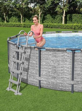 VidaXL Zwembadladder Flowclear met 4 treden 122 cm