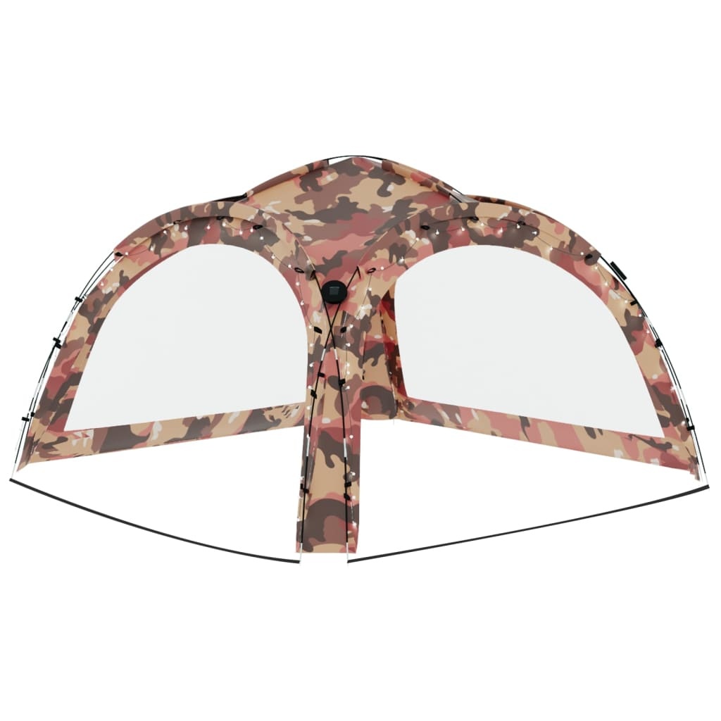 VidaXL Partytent met LED en 4 zijwanden 3,6x3,6x2,3 m camouflage