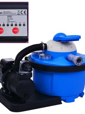 VidaXL Zandfilterpomp met timer 450 W 25 L