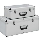 VidaXL Opbergkoffers 2 st aluminium zilverkleurig