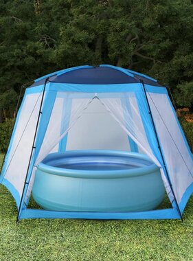 VidaXL Zwembadtent 660x580x250 cm stof blauw