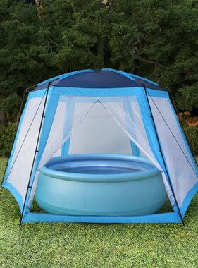 VidaXL Zwembadtent 590x520x250 cm stof blauw