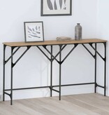 VidaXL Wandtafel artisanaal eikenkleurig 140 x 29 x 75 cm Bewerkt hout