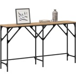 VidaXL Wandtafel artisanaal eikenkleurig 140 x 29 x 75 cm Bewerkt hout