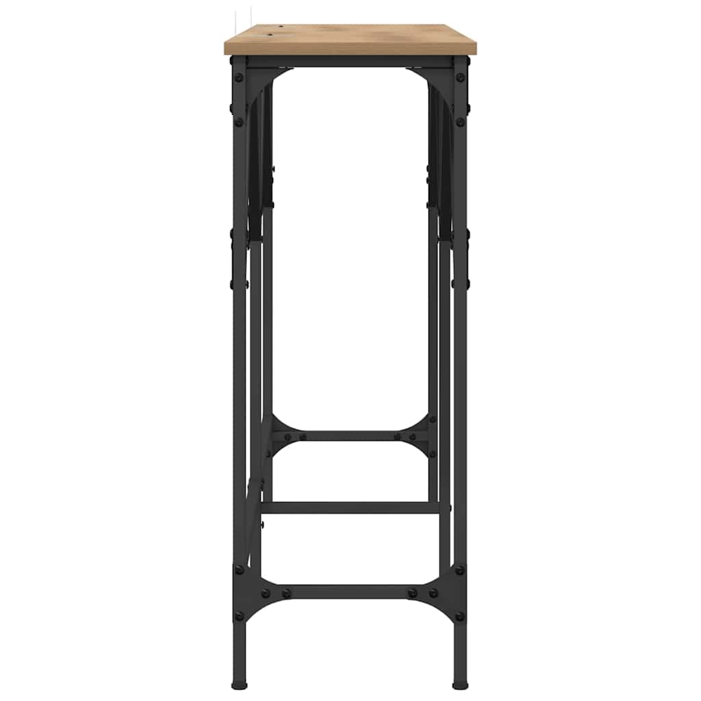 VidaXL Wandtafel artisanaal eikenkleurig 140 x 29 x 75 cm Bewerkt hout