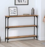 VidaXL Wandtafel Oud hout 100 x 22.5 x 75 cm Engineered hout en metaal