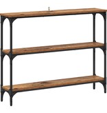 VidaXL Wandtafel Oud hout 100 x 22.5 x 75 cm Engineered hout en metaal