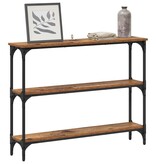 VidaXL Wandtafel Oud hout 100 x 22.5 x 75 cm Engineered hout en metaal