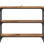 VidaXL Wandtafel Oud hout 100 x 22.5 x 75 cm Engineered hout en metaal