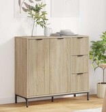 VidaXL Dressoir met lade Sonoma eiken 89,5 x 33 x 82 cm Bewerkt hout
