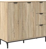 VidaXL Dressoir met lade Sonoma eiken 89,5 x 33 x 82 cm Bewerkt hout