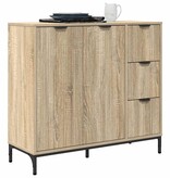 VidaXL Dressoir met lade Sonoma eiken 89,5 x 33 x 82 cm Bewerkt hout