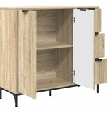 VidaXL Dressoir met lade Sonoma eiken 89,5 x 33 x 82 cm Bewerkt hout