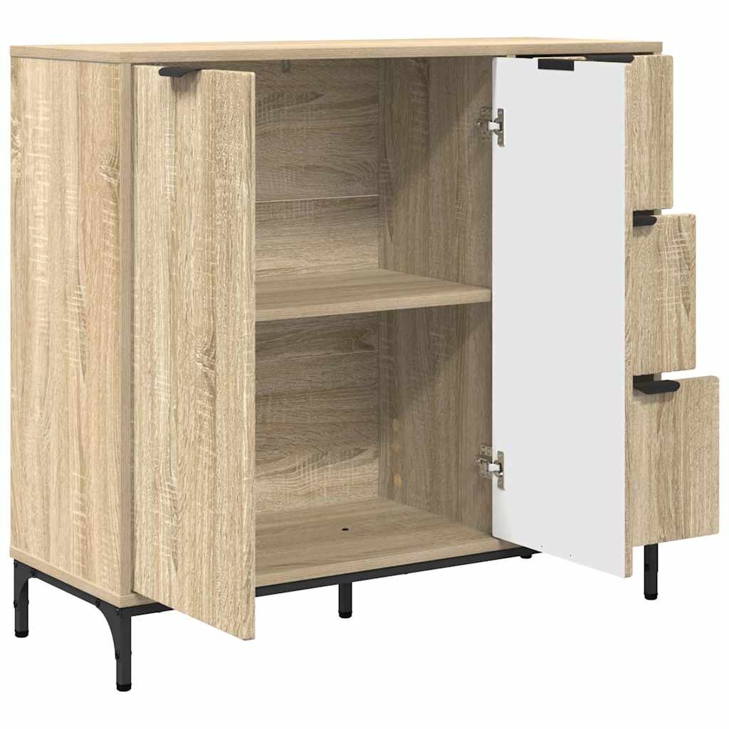 VidaXL Dressoir met lade Sonoma eiken 89,5 x 33 x 82 cm Bewerkt hout