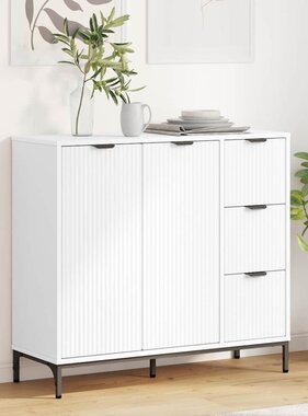 VidaXL Dressoir met lade Wit 89,5 x 33 x 82 cm Bewerkt hout