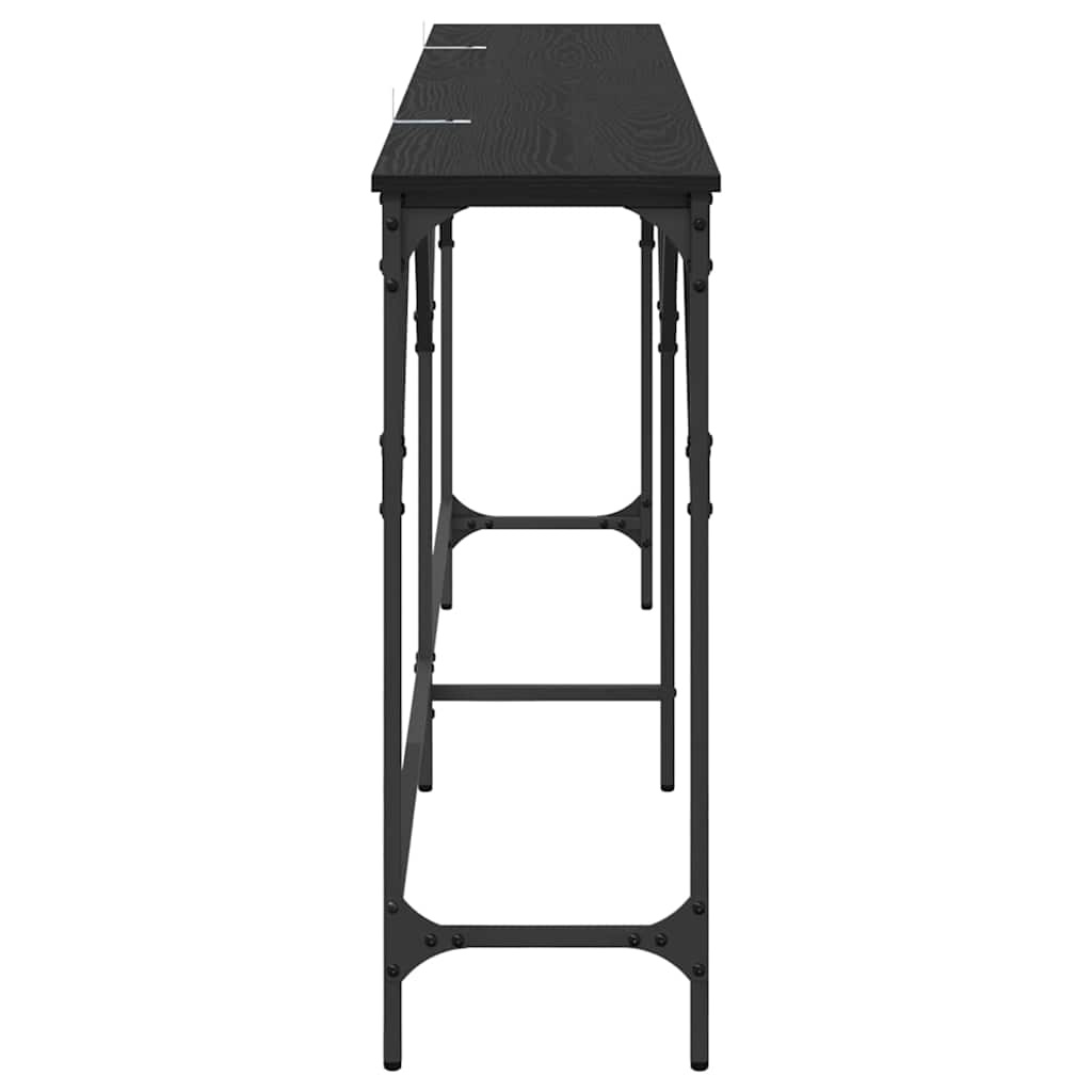 VidaXL Wandtafel Zwart eiken 180 x 29 x 75 cm Bewerkt hout