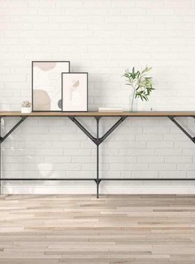 VidaXL Wandtafel artisanaal eikenkleurig 180 x 29 x 75 cm Bewerkt hout