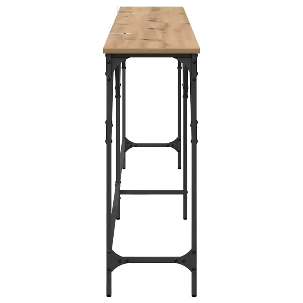 VidaXL Wandtafel artisanaal eikenkleurig 180 x 29 x 75 cm Bewerkt hout