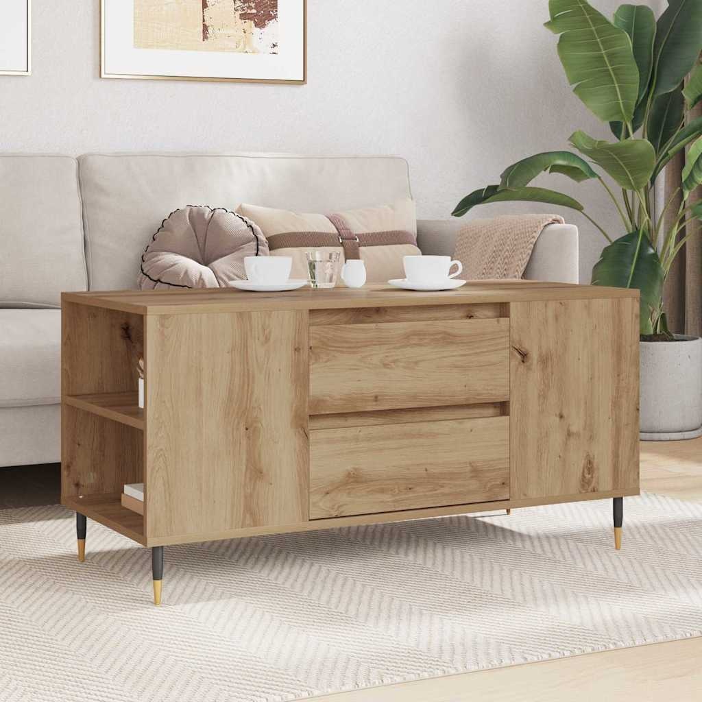 VidaXL Salontafel artisanaal eikenkleurig 102 x 44.5 x 50 cm
