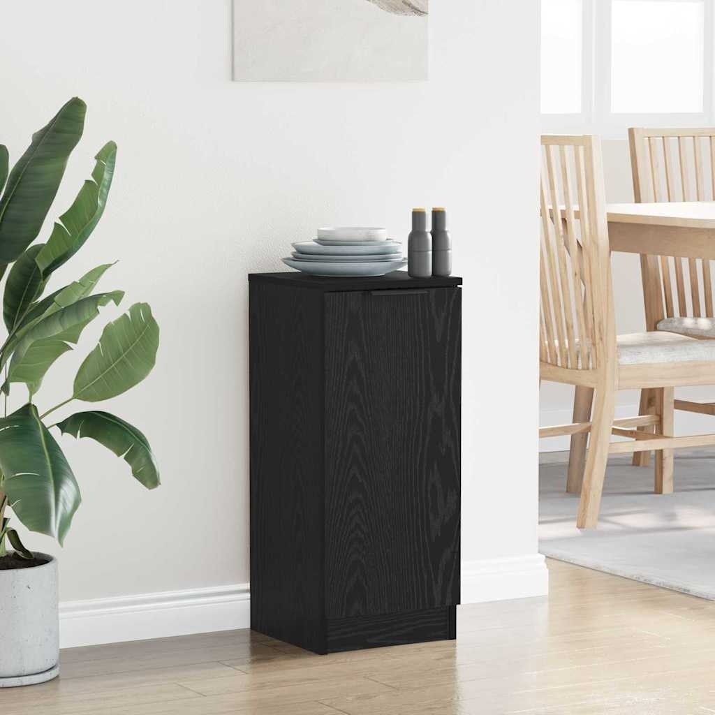 VidaXL Dressoir Zwart eiken 30 x 30 x 70 cm Bewerkt hout