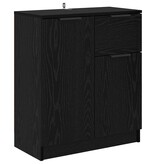 VidaXL Dressoir met lade Zwart eiken 60 x 30 x 70 cm Bewerkt hout