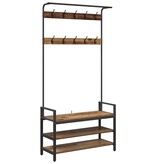 VidaXL Kapstok met plank Oud hout 95 x 34 x 184 cm Bewerkt hout