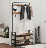 VidaXL Kapstok met plank Oud hout 95 x 34 x 184 cm Bewerkt hout
