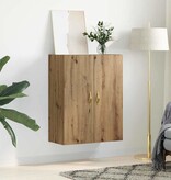 VidaXL Wandkast artisanaal eikenkleurig 69.5 x 34 x 90 cm Bewerkt hout