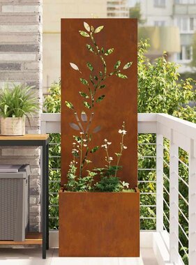 VidaXL Tuinplant met Decoratief Paneel Roestig 50 x 140 cm Cortenstaal