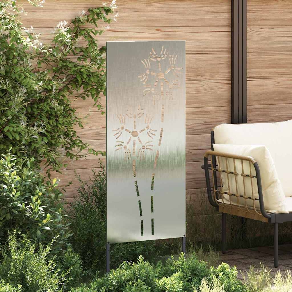 VidaXL Tuin decoratief paneel Zilver 50 x 140 cm Roestvrij staal