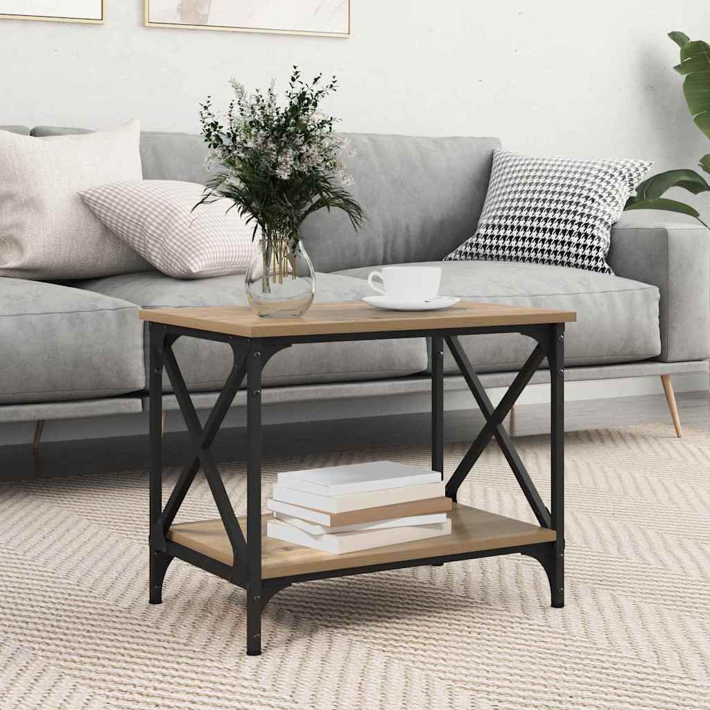 VidaXL Bijzettafel artisanaal eikenkleurig 55 x 38 x 45 cm