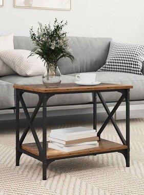 VidaXL Bijzettafel Oud hout 55 x 38 x 45 cm Bewerkt hout