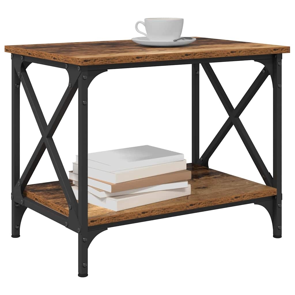 VidaXL Bijzettafel Oud hout 55 x 38 x 45 cm Bewerkt hout