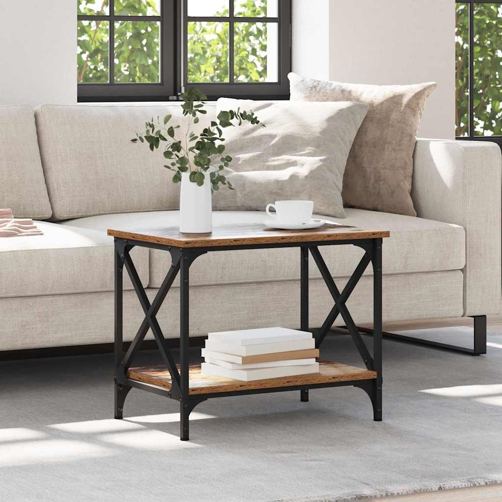 VidaXL Bijzettafel Oud hout 55 x 38 x 45 cm Bewerkt hout