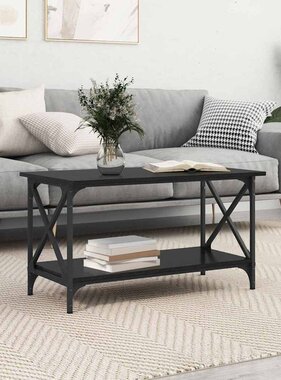 VidaXL Salontafel Zwart eiken 80 x 45 x 45.5 cm Bewerkt hout
