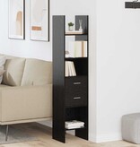 VidaXL Boekenkast Zwart eiken 40 x 35 x 180 cm Bewerkt hout