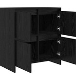 VidaXL Dressoir Zwart eiken 70 x 41 x 75 cm Bewerkt hout