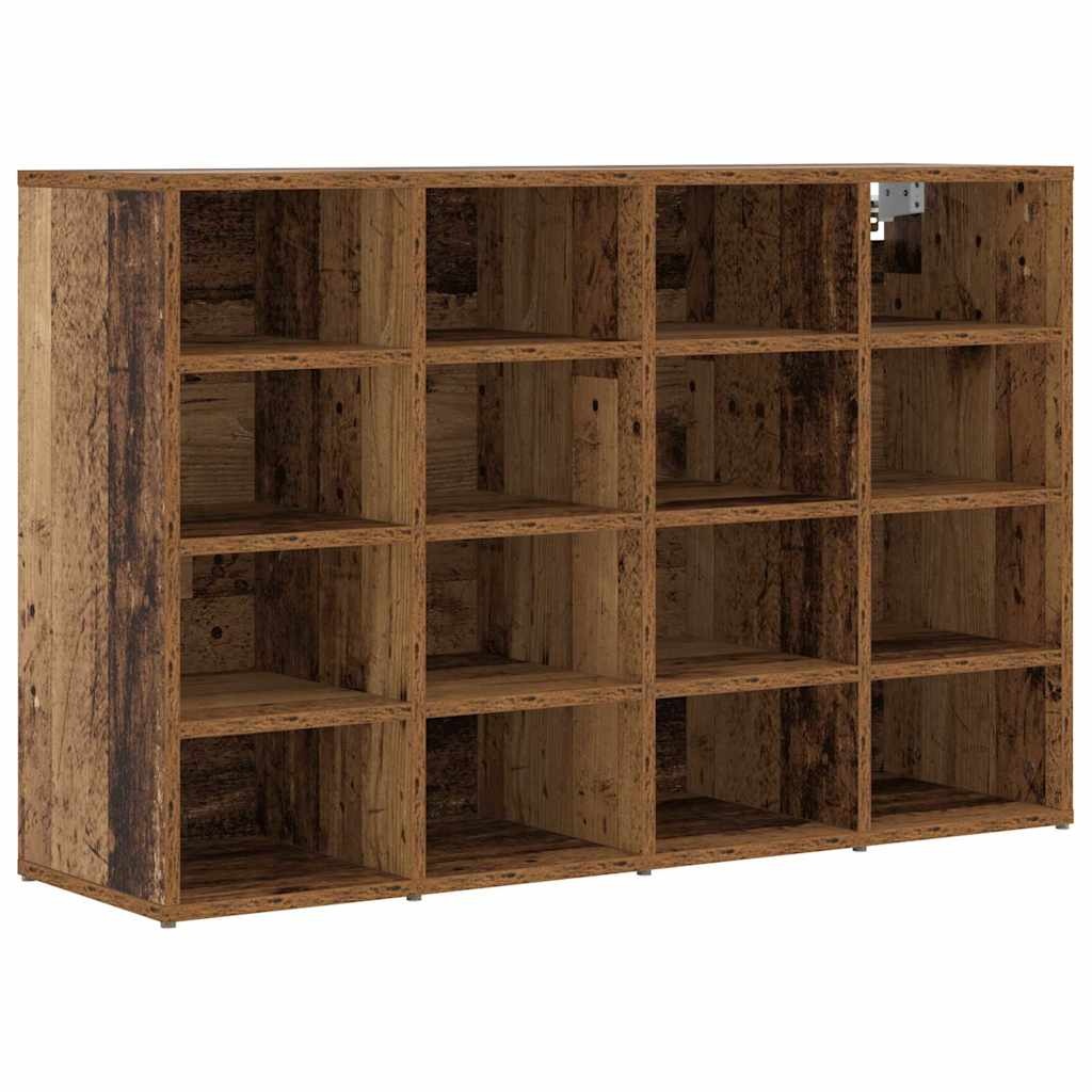 VidaXL Schoenenkast met plank Oud hout 103 x 30 x 67 cm Bewerkt hout