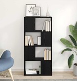 VidaXL Vermaakcentrum Zwart 60 x 24 x 124 cm Bewerkt hout