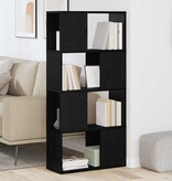 VidaXL Vermaakcentrum Zwart 60 x 24 x 124 cm Bewerkt hout