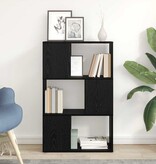 VidaXL Vermaakcentrum Zwart 60 x 24 x 94 cm Bewerkt hout