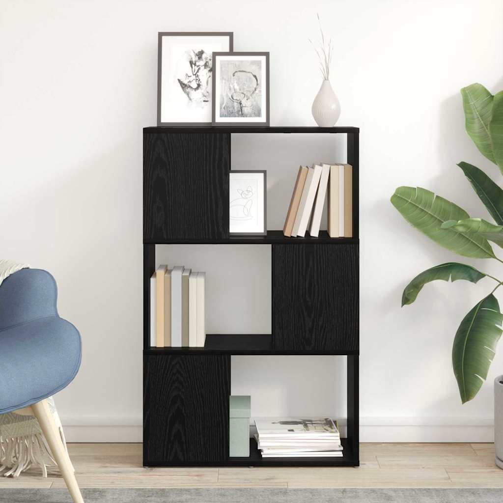 VidaXL Vermaakcentrum Zwart 60 x 24 x 94 cm Bewerkt hout