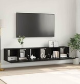 VidaXL TV-kast 3 pcs Zwart 60 x 30 x 30 cm Bewerkt hout