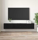 VidaXL TV-kast 3 pcs Zwart 60 x 30 x 30 cm Bewerkt hout