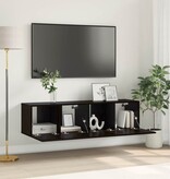 VidaXL TV-kast 2 pcs Zwart 60 x 30 x 30 cm Bewerkt hout