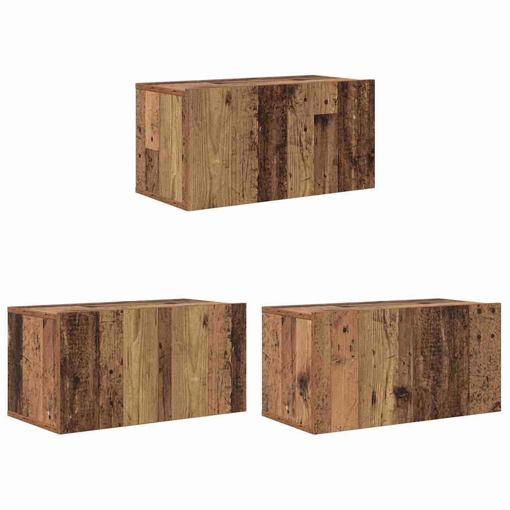 VidaXL TV-kast 3 pcs Bruin 60 x 30 x 30 cm Bewerkt hout