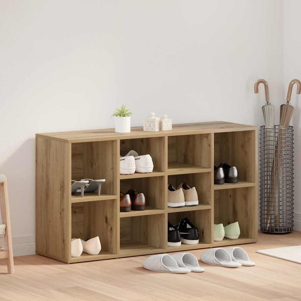 VidaXL Schoenenbank Anders artisanaal eikenkleurig 103 x 30 x 54,5 cm
