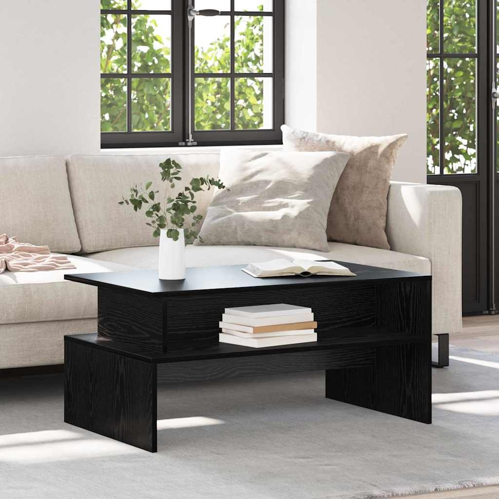 VidaXL Salontafel Zwart eiken 90 x 55 x 42.5 cm Bewerkt hout