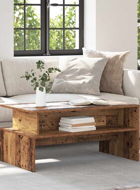 VidaXL Salontafel Oud hout 90 x 55 x 42.5 cm Bewerkt hout