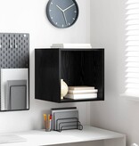 VidaXL Wandkast met plank Zwart eiken 37 x 37 x 37 cm Bewerkt hout
